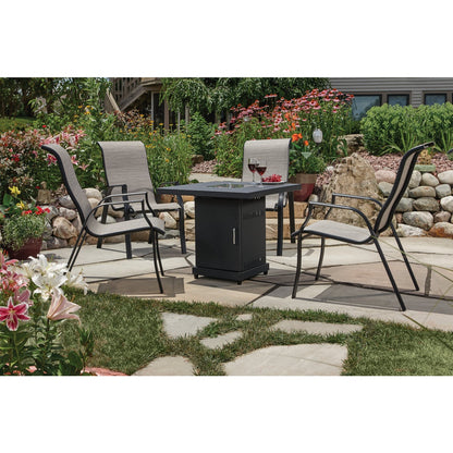 Outdoor Expressions Galveston Black Steel Stackable Chair