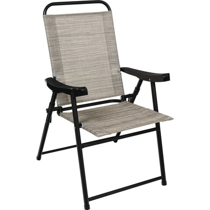 Outdoor Expressions Galveston Gray Sling Folding Chair