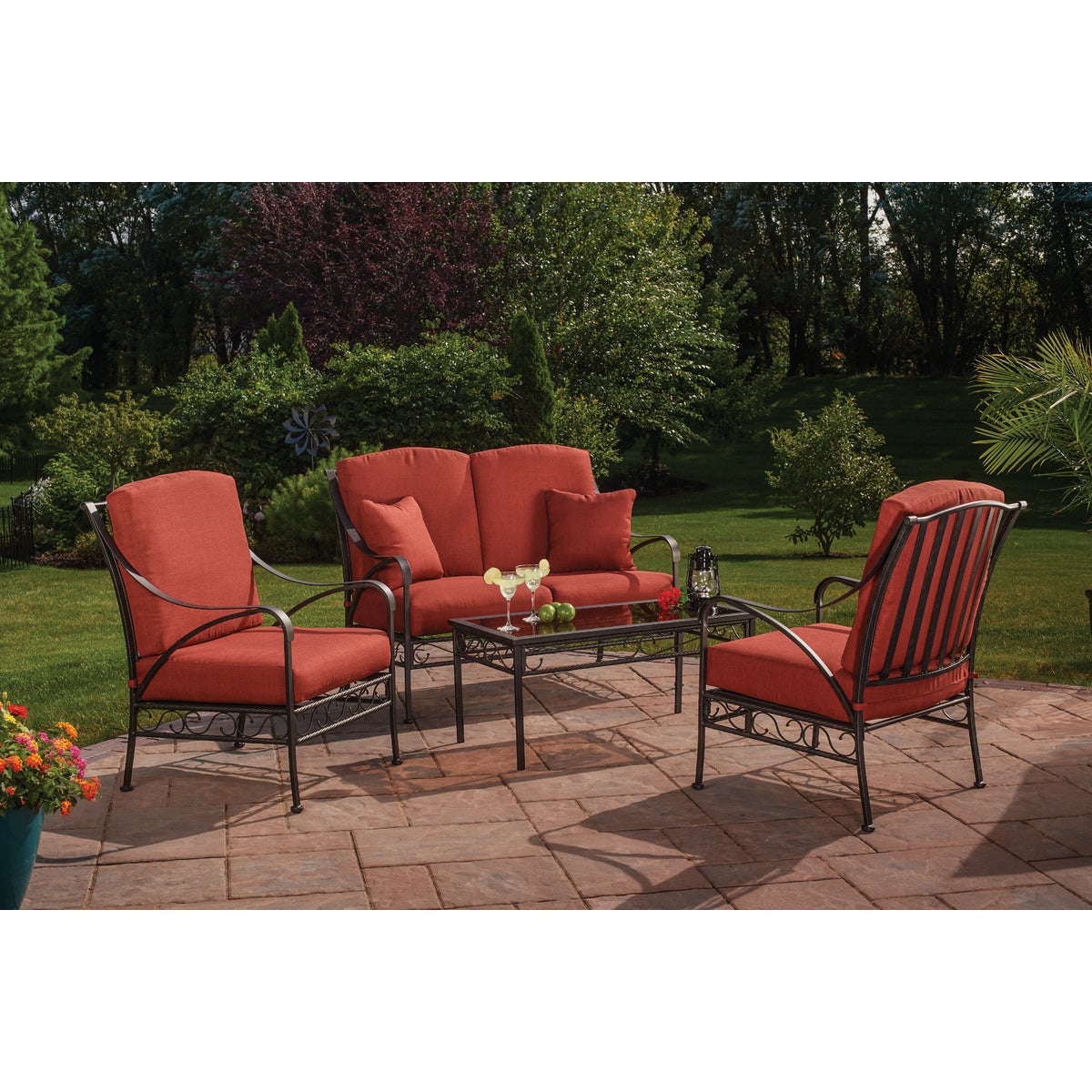 Outdoor Expressions Vienna 4-Piece Chat Set