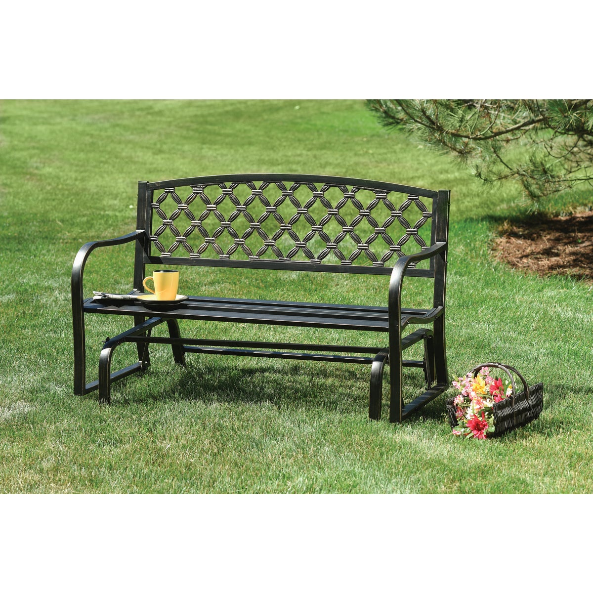 Outdoor Expressions Antique Bronze Steel Bronze Glider