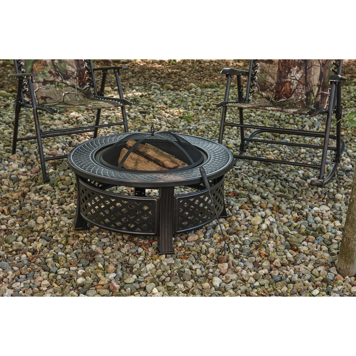 Outdoor Expressions 32 In. Antique Bronze Round Fire Pit