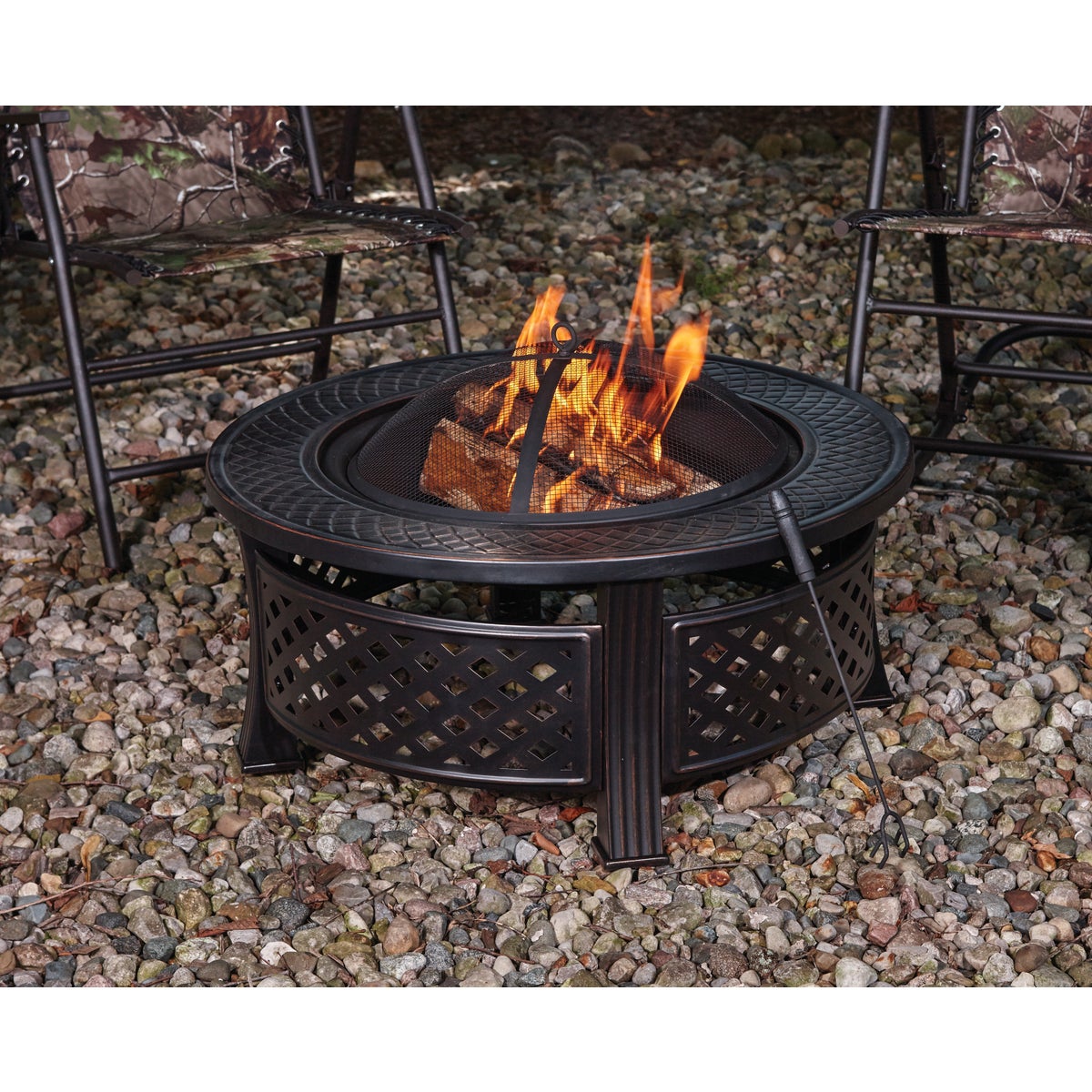 Outdoor Expressions 32 In. Antique Bronze Round Fire Pit