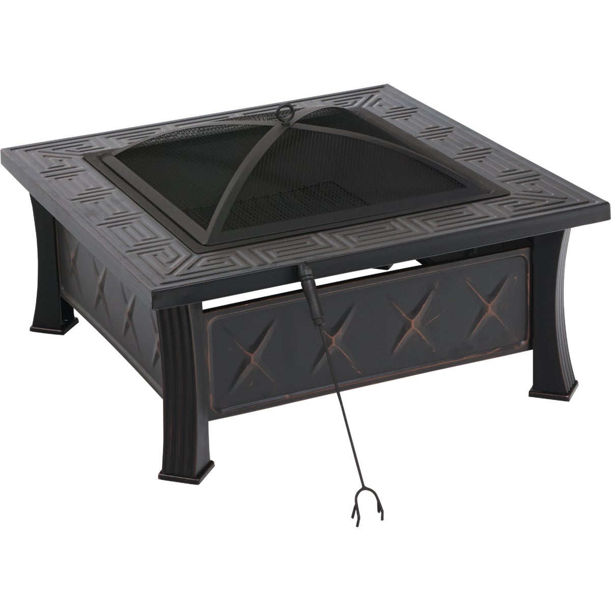 Outdoor Expressions 32 In. Antique Bronze Square Fire Pit