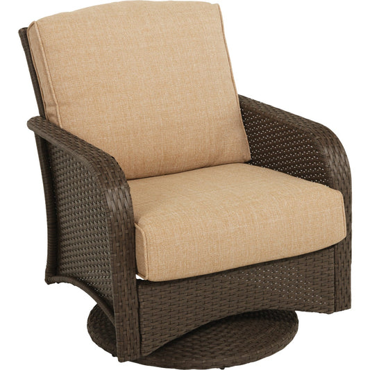 Pacific Casual Tiara Garden Brown Woven Wicker Garden Swivel Chair