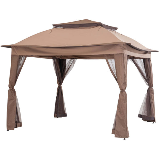 SunJoy 11 Ft. x 9 Ft. x 11 Ft. Brown Steel Pop-Up Gazebo