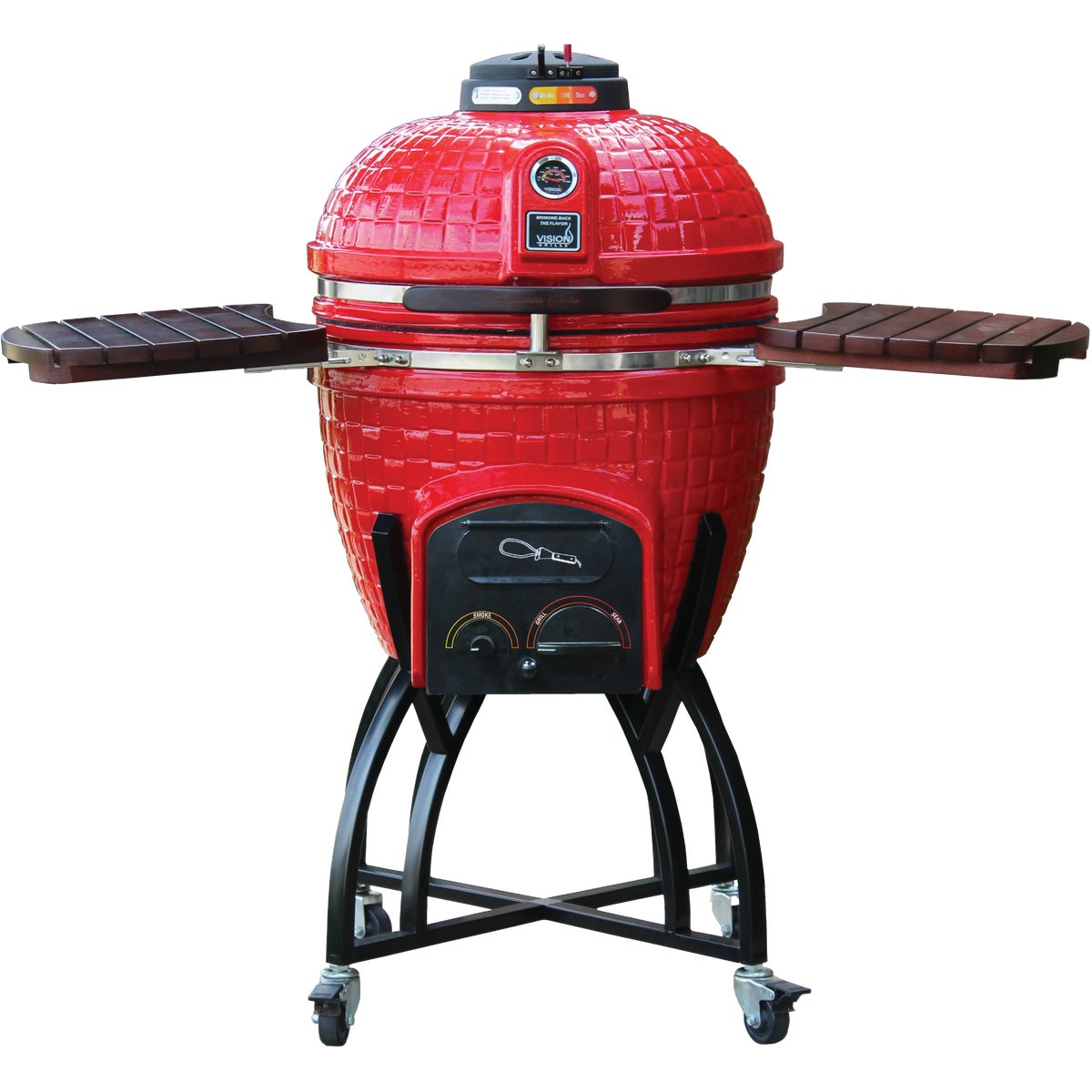 Vision Grills 18 In. Dia. Red Ceramic Charcoal Grill