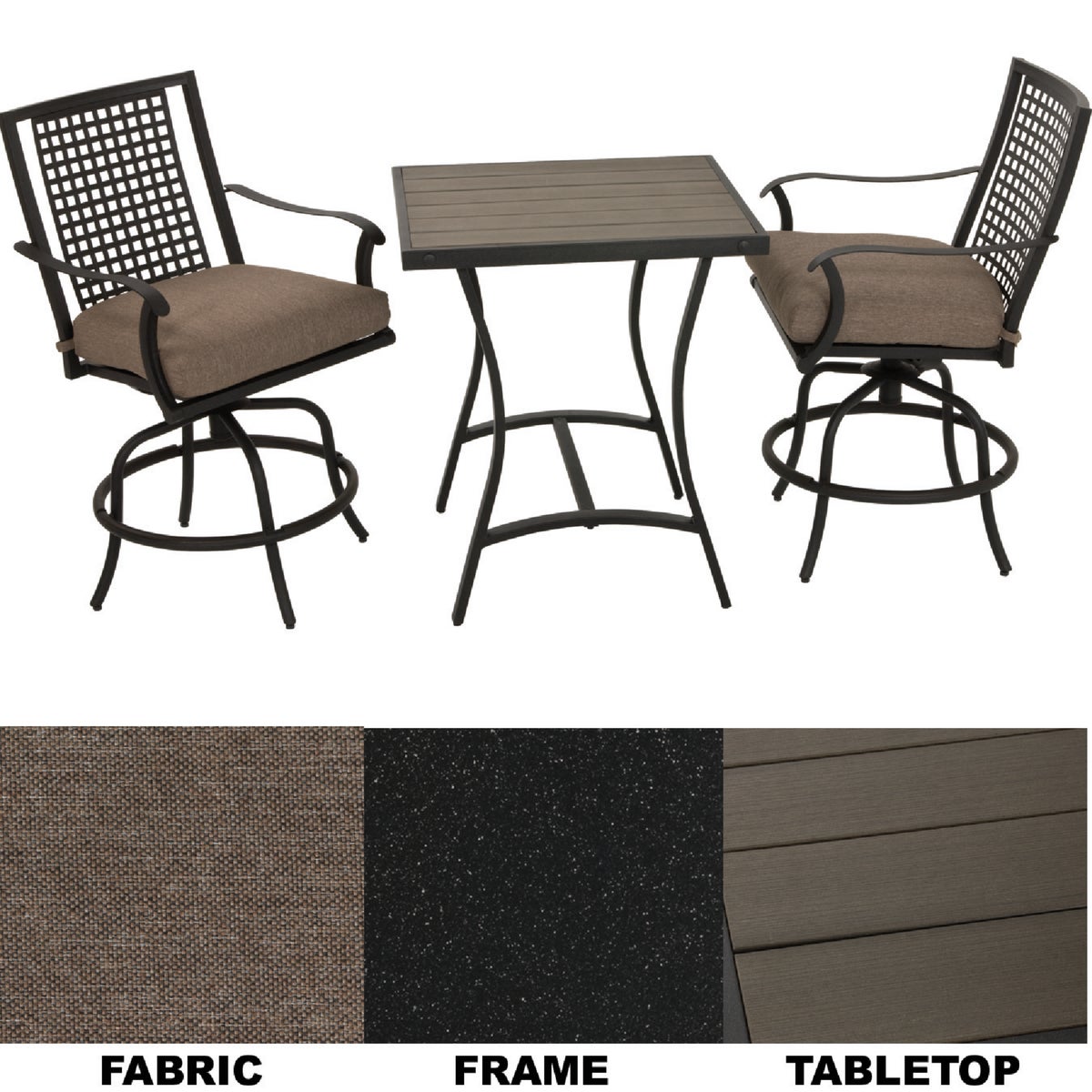 Palazzo 3-Piece Bistro Set with Seat Cushions