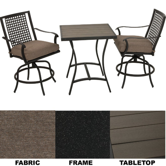 Palazzo 3-Piece Bistro Set with Seat Cushions