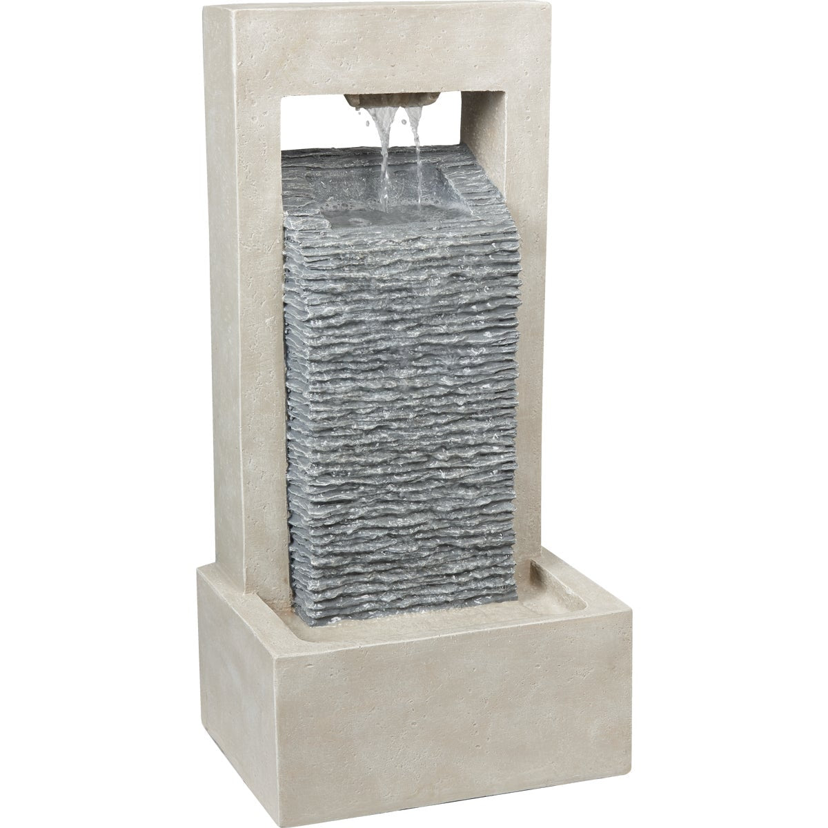 Best Garden 7.25 In. W. x 25.2 In. H. x 12.4 In. L. Resin Modern Style Fountain