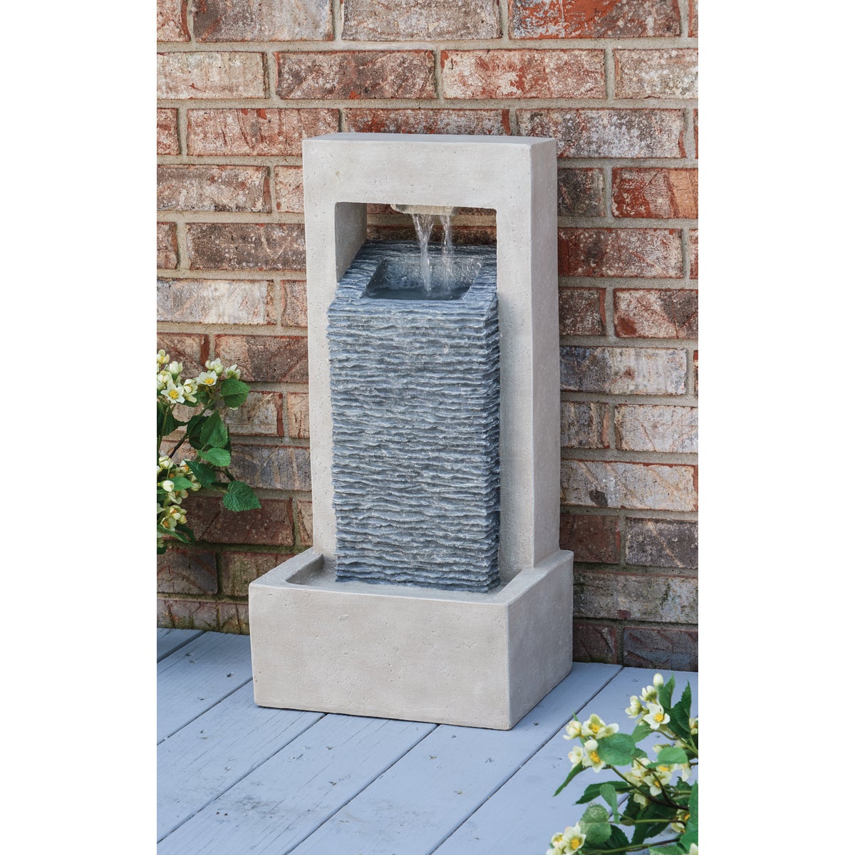 Best Garden 7.25 In. W. x 25.2 In. H. x 12.4 In. L. Resin Modern Style Fountain