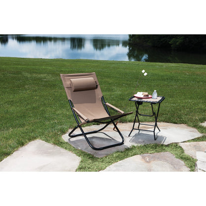 Outdoor Expressions Folding Tan Hammock Chair with Headrest