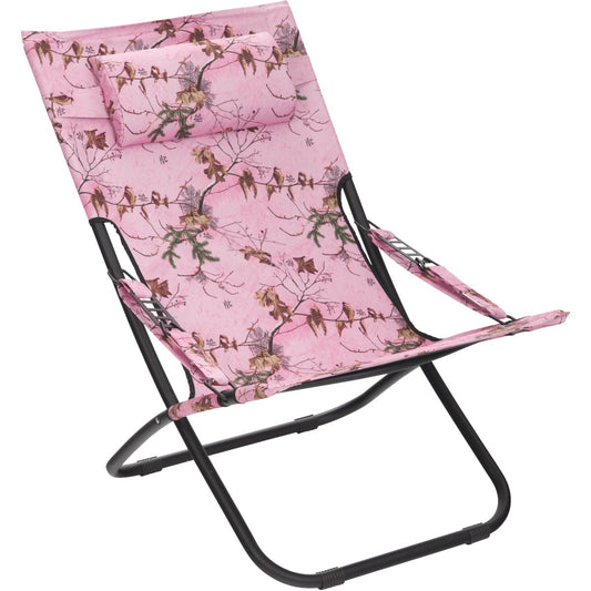 Outdoor Expressions Folding Pink Real Tree Hammock Chair