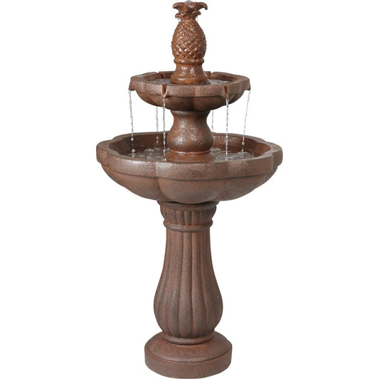 Best Garden 20.5 In. W. x 42 In. H. x 20.5 In. L. Resin 2-Tier Fountain