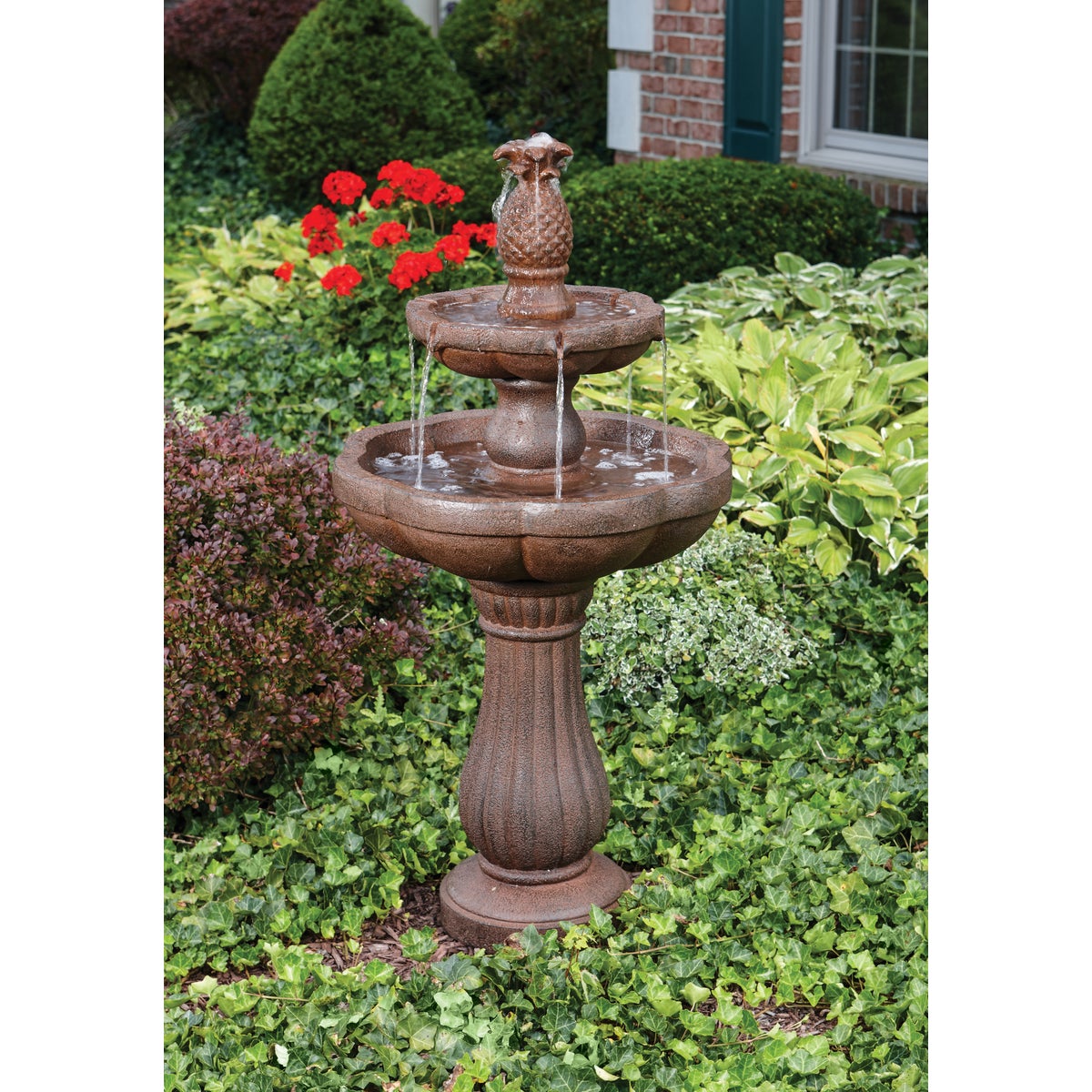 Best Garden 20.5 In. W. x 42 In. H. x 20.5 In. L. Resin 2-Tier Fountain