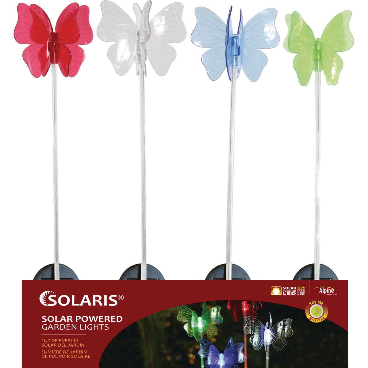 Alpine Solaris Rotating Plastic Butterfly 33.75 In. H. Solar Stake Light