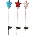 Alpine Solaris Patriotic Glass Star 35 In. H. Solar Stake Light