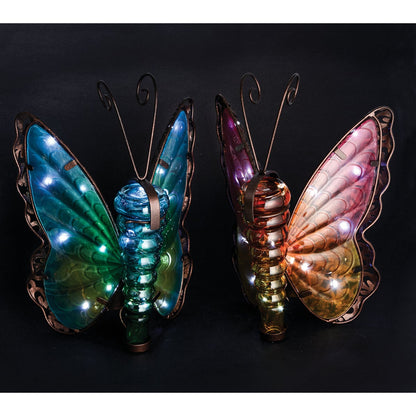 Outdoor Expressions 8 In. W. x 11.25 In. H. x 7 In. D. Butterfly Solar Light