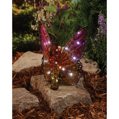 Outdoor Expressions 8 In. W. x 11.25 In. H. x 7 In. D. Butterfly Solar Light