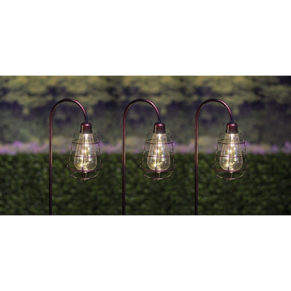 Alpine Solaris Metal & Glass Edison Bulb 33 In. H. Solar Stake Light