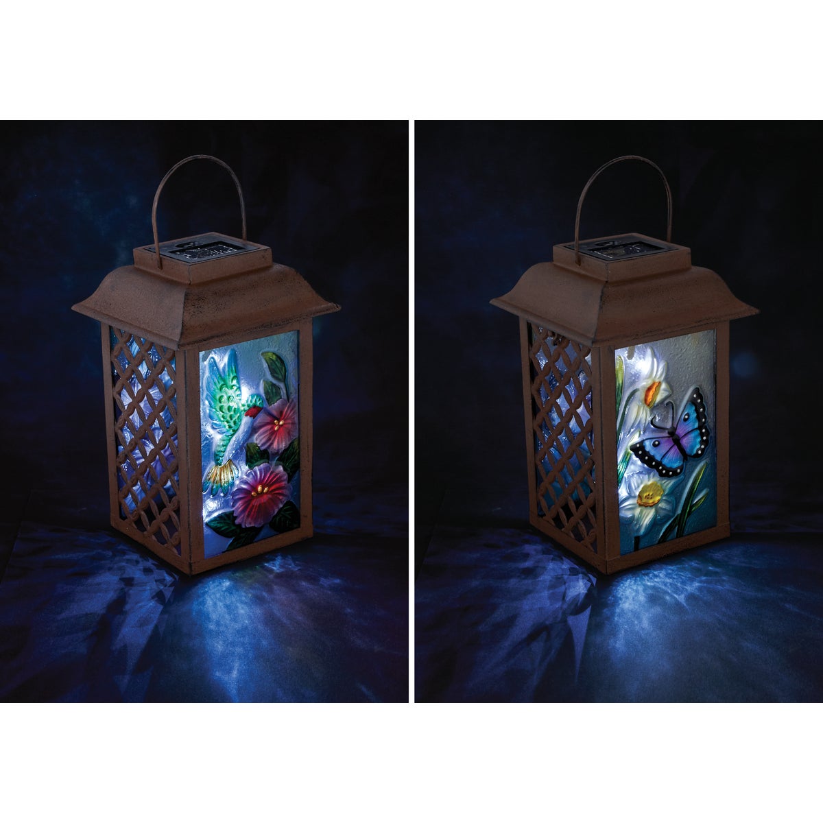 Outdoor Expressions 6 In. W. x 9.5 In. H. x 6 In. D. Solar Patio Latern