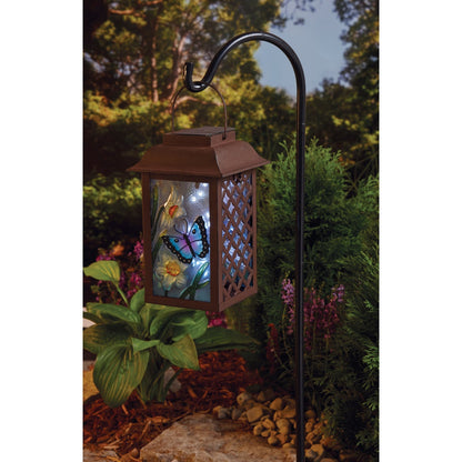 Outdoor Expressions 6 In. W. x 9.5 In. H. x 6 In. D. Solar Patio Latern