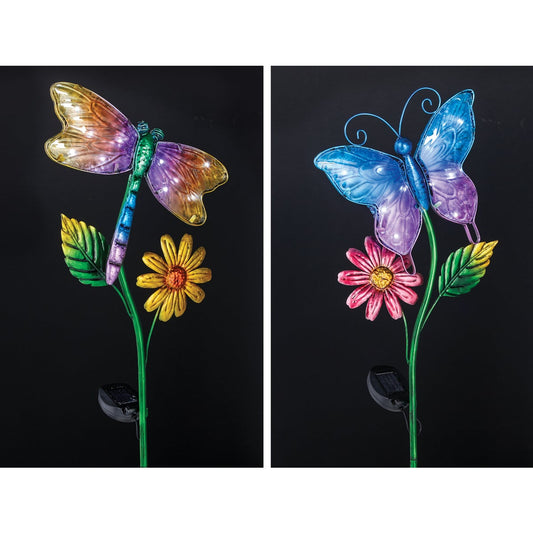 Outdoor Expressions Steel & Glass 20.5 In. H. Solar Stake Light