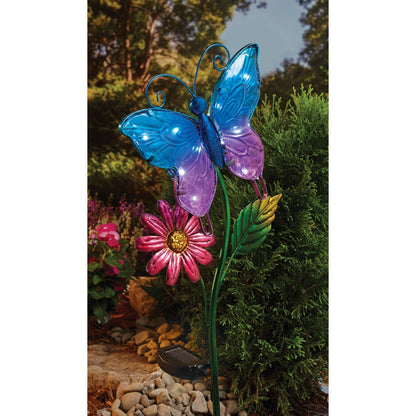 Outdoor Expressions Steel & Glass 20.5 In. H. Solar Stake Light