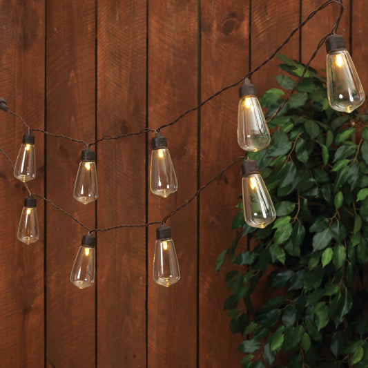Everlasting Glow 6 Ft. 10-Light Warm White Edison Bulb Solar String Lights