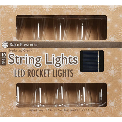 Everlasting Glow 6 Ft. 10-Light Warm White Edison Bulb Solar String Lights
