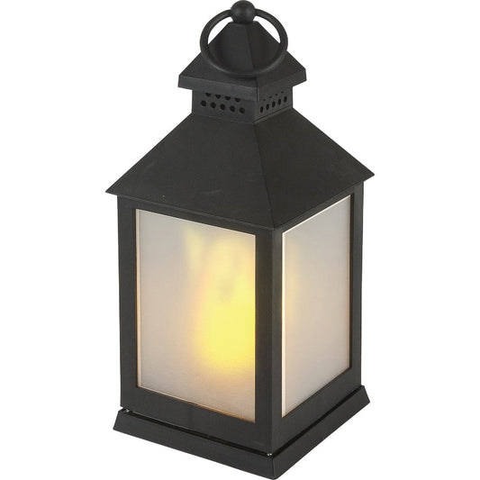 Everlasting Glow 4.13 In W. x 9.25 In. H. x 4.13 In. L. Black Square Patio Lantern