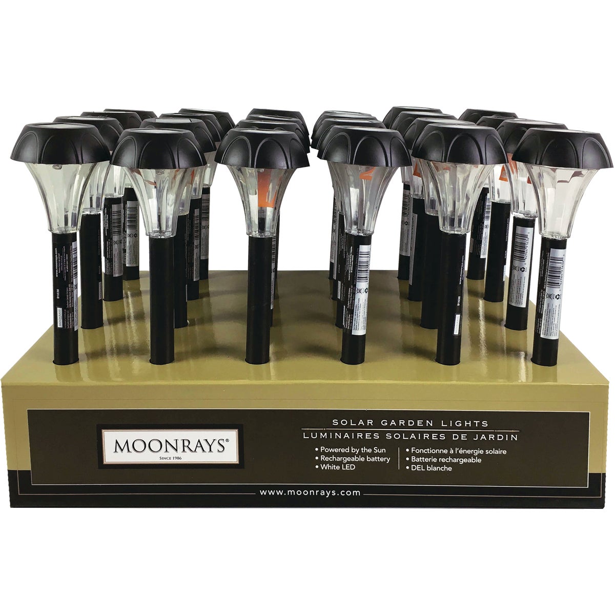 Moonrays Palmer Black 1.2 Lumens Plastic Solar Path Light