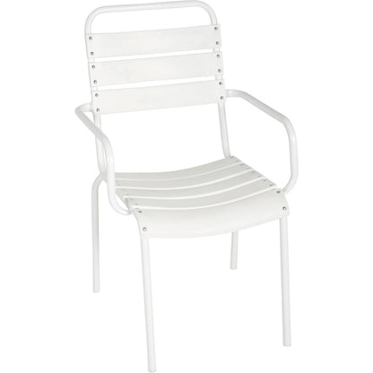 Outdoor Expressions White Steel Stackable Chair