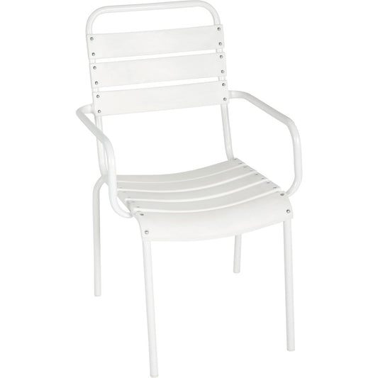 Outdoor Expressions White Steel Stackable Chair