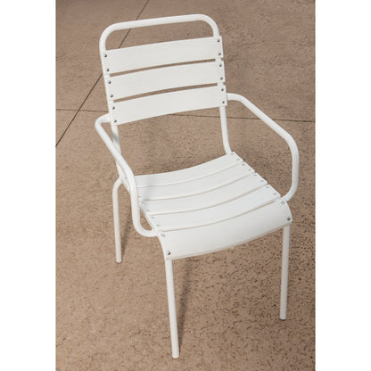 Outdoor Expressions White Steel Stackable Chair