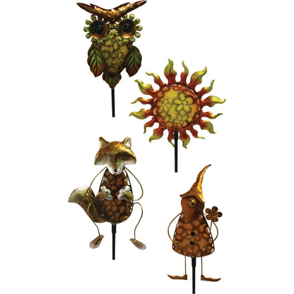 Moonrays Garden Friends Metal & Glass 27 In. H. Solar Stake Light