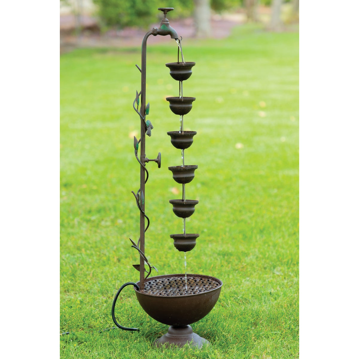 Alpine 11 In. W. x 38 In. H. x 10 In. L. Metal Hanging Cup Fountain