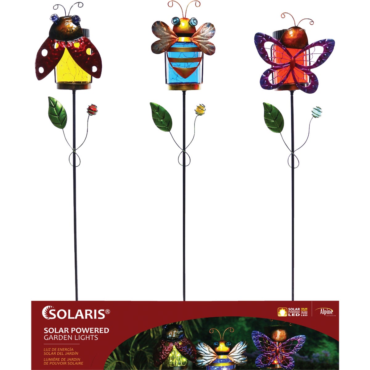 Solaris Glass Insect Jar 38 In. H. Solar Stake Light Lawn Ornament