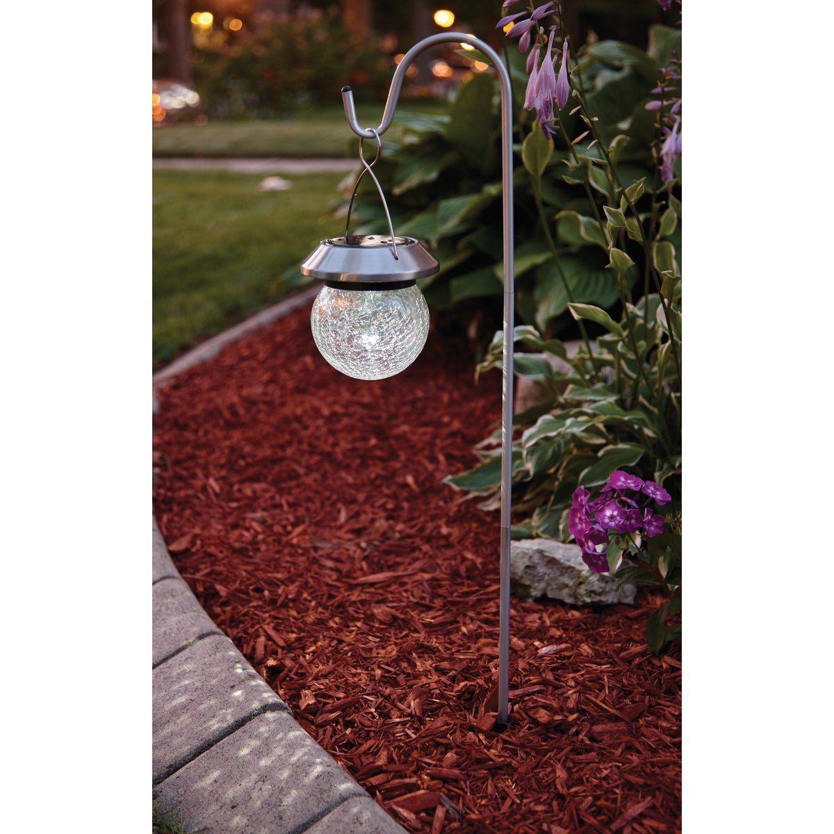 Outdoor Expressions Hanging Plastic Globe 33 In. H. Solar Stake Light