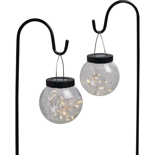 Outdoor Expressions Hanging Glass Globe 30 In. H. Solar Stake Light (2-Pack)