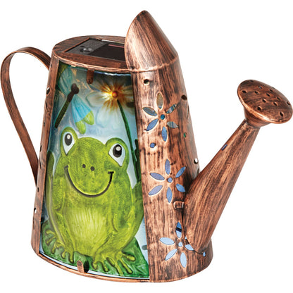 Outdoor Expressions Steel 11 In. W. x 8.5 In. H.x 4.5 In. D. Kettle Solar Light