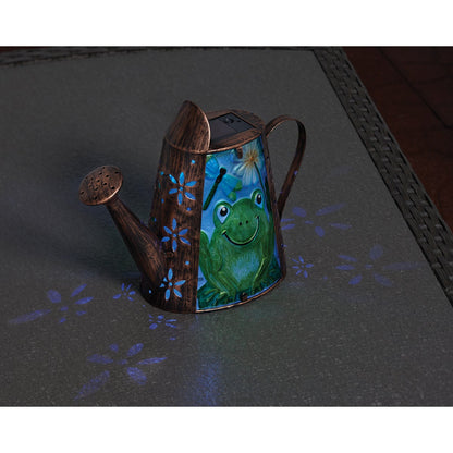 Outdoor Expressions Steel 11 In. W. x 8.5 In. H.x 4.5 In. D. Kettle Solar Light