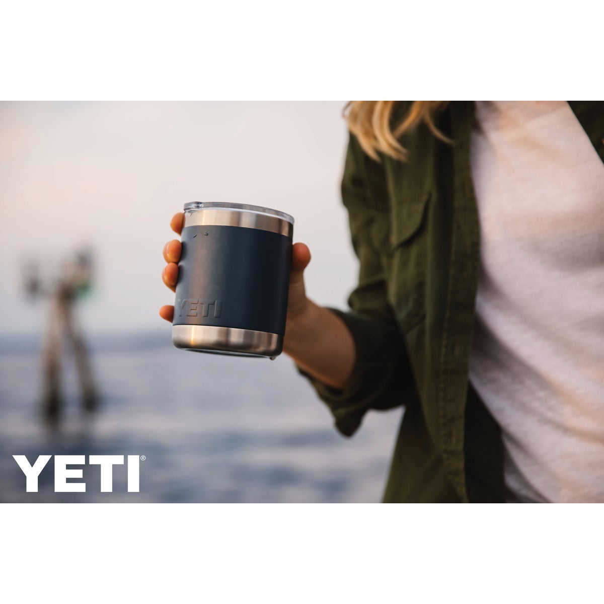 Yeti Rambler Lowball 10 Oz. Navy Blue Stainless Steel Insulated Tumbler