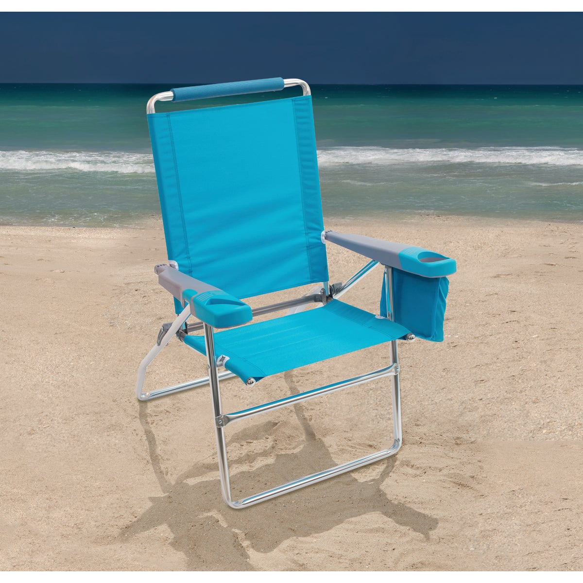 Rio Brands 4-Position Aluminum Folding Beach Chair with Cooler