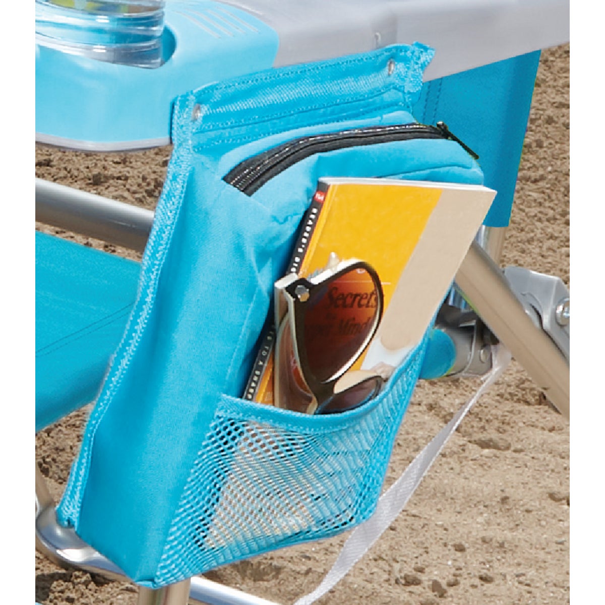 Rio Brands 4-Position Aluminum Folding Beach Chair with Cooler