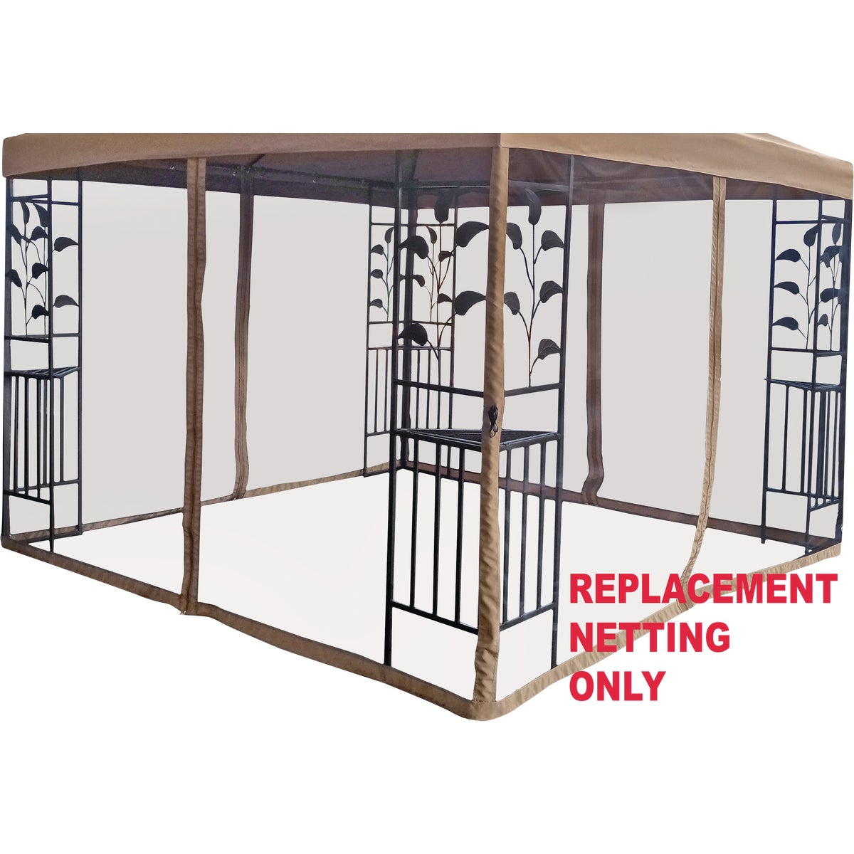 Outdoor Expressions 10 Ft. x 10 Ft. Tan Replacement Gazebo Netting