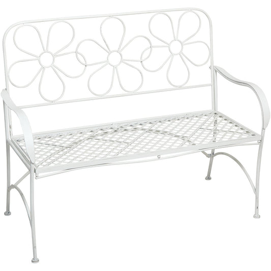 Alpine 45 In. L. White Iron Daisy Bench