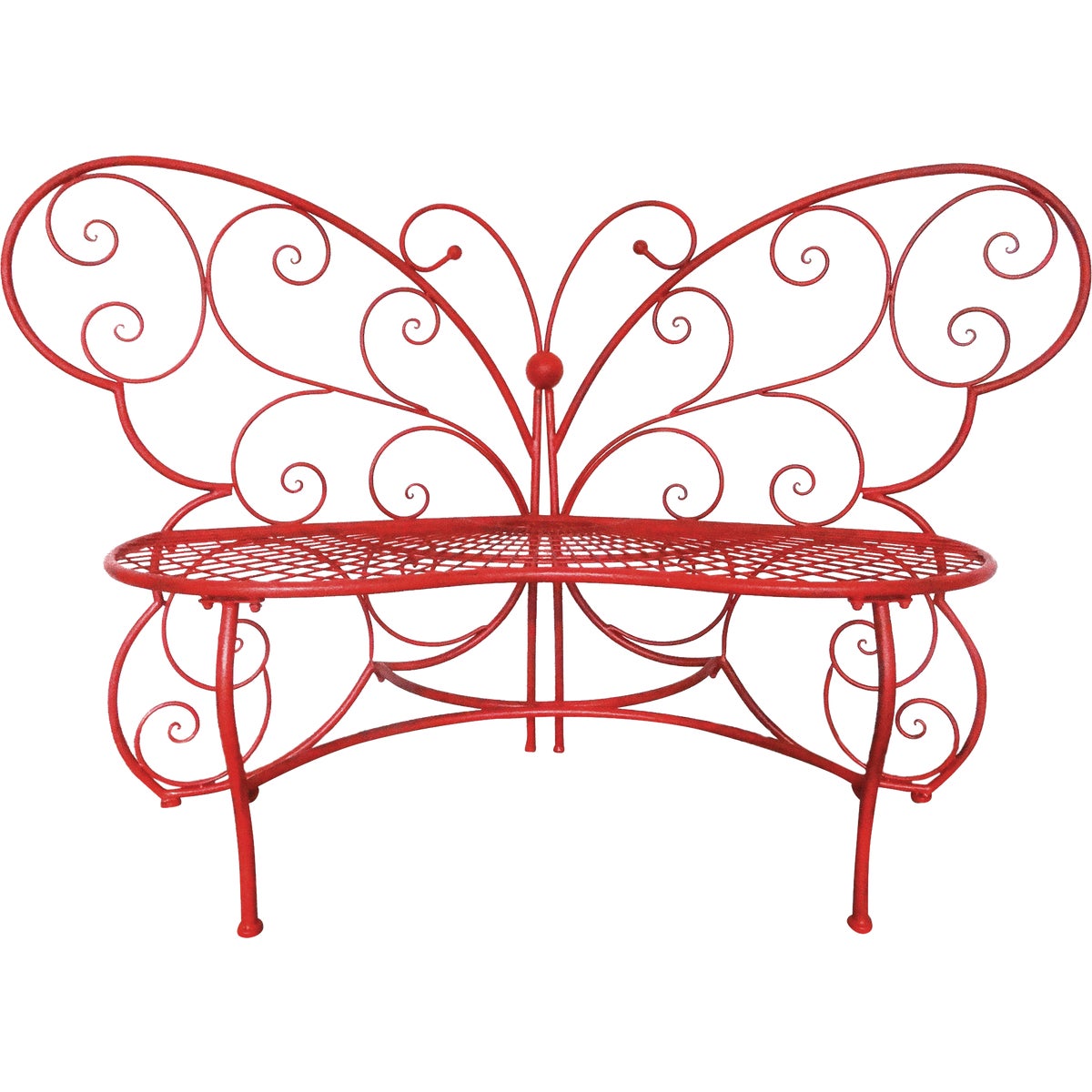 Alpine 61 In. L. Red Iron Butterfly Bench