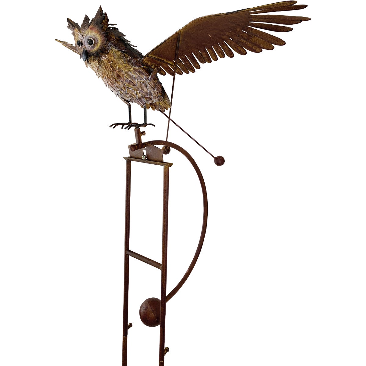 Red Carpet Studios 44 In. H. Rustic Metal Large Owl Rocker Ornament