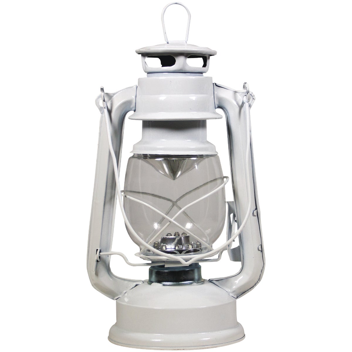 Alpine 5 In. W. x 9 In. H. x 6 In. L. White Cool White LED Hurricane Patio Lantern