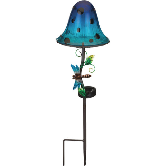 Regal Art & Gift 21.25 In. Blue Dottie Mushroom LED Solar Stake Light